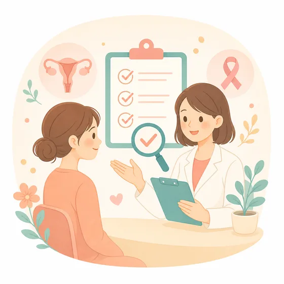 婦人科検診のイラスト