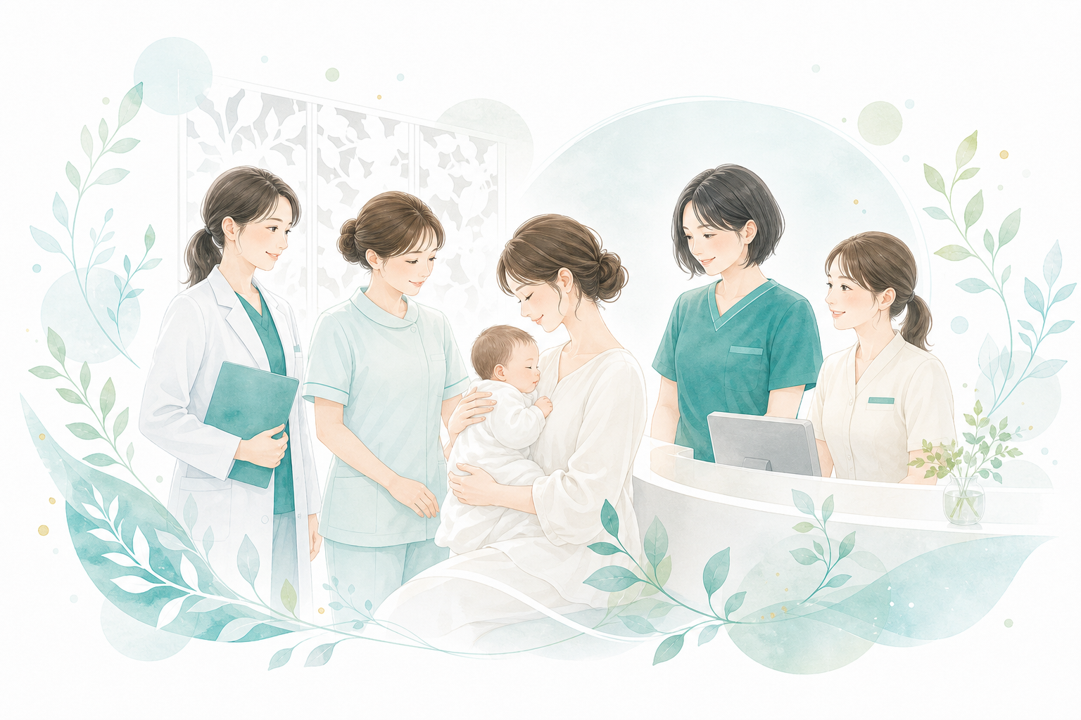 助産師・看護師を表すやさしいイラスト